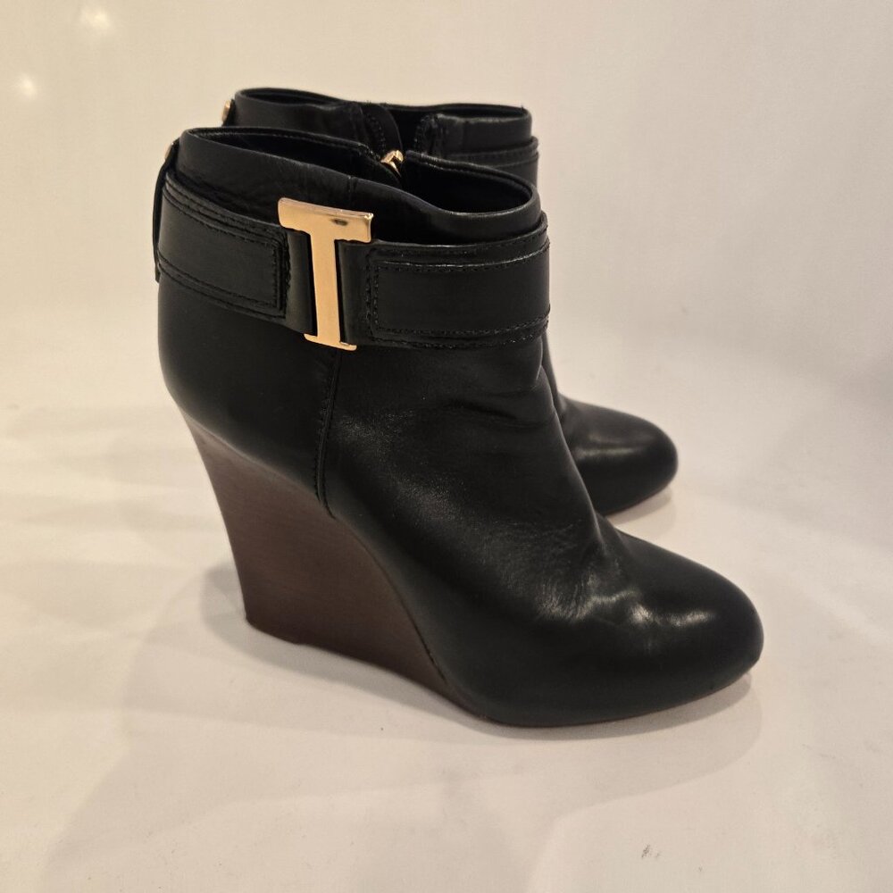 Tory Burch wedge ankle boots black Size 8 - Picture 2 of 7